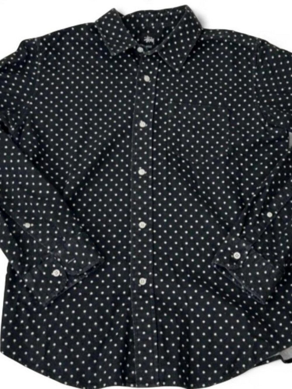 Stussy Flannel Vintage Polka Dot Button Down Shirt Mens Size Medium